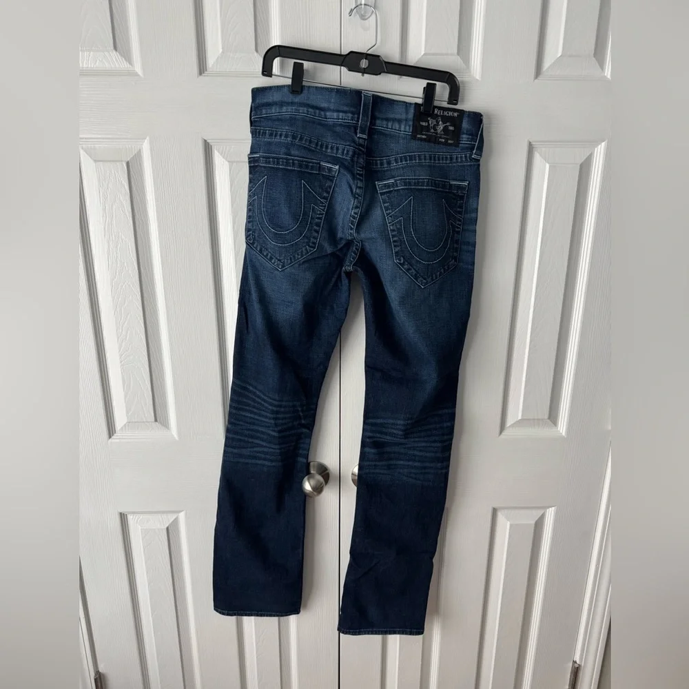 True Religion Ricky Relaxed Straight Denim Jeans Size 32 Dark Blue Wash 2000s